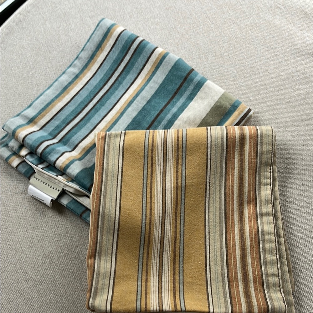Pottery Barn 20 inch pillow covers set of two striped